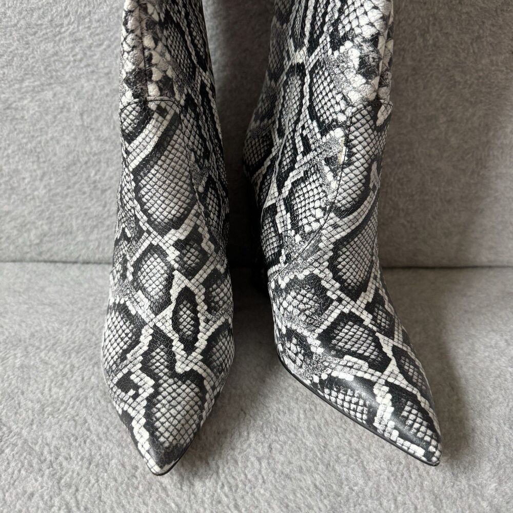 Michael Kors Leather Knee-High Wedge Boot Snake Size 7.5M Festival Concert Party - Picture 9 of 15